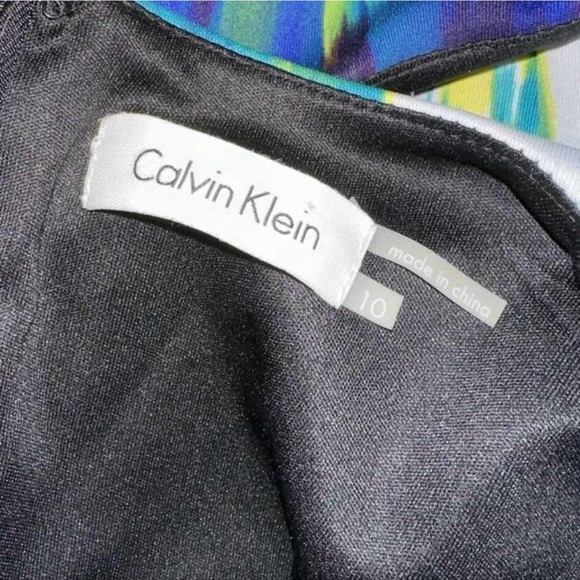 NWT Calvin Klein Bright Abstract Print Sleeveless Dress size 10 - Picture 4 of 5